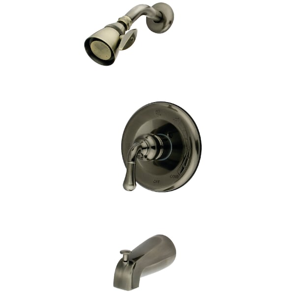 Tub and Shower Faucet, Black Stainless, Wall Mount