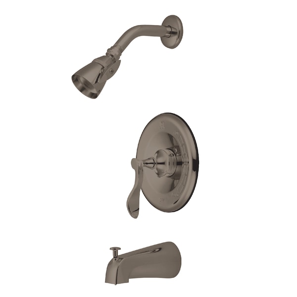 Tub and Shower Faucet, Standard, 3, Wall Mount, Brushed Nickel