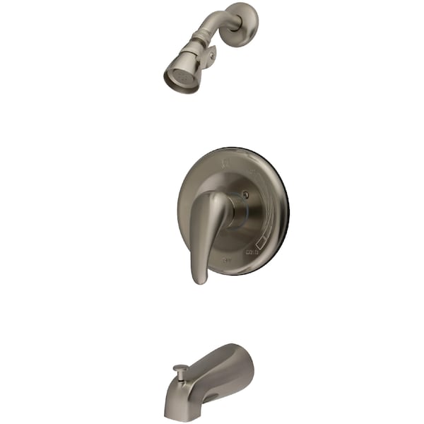 Tub and Shower Faucet, Standard, 3, Wall Mount, Brushed Nickel