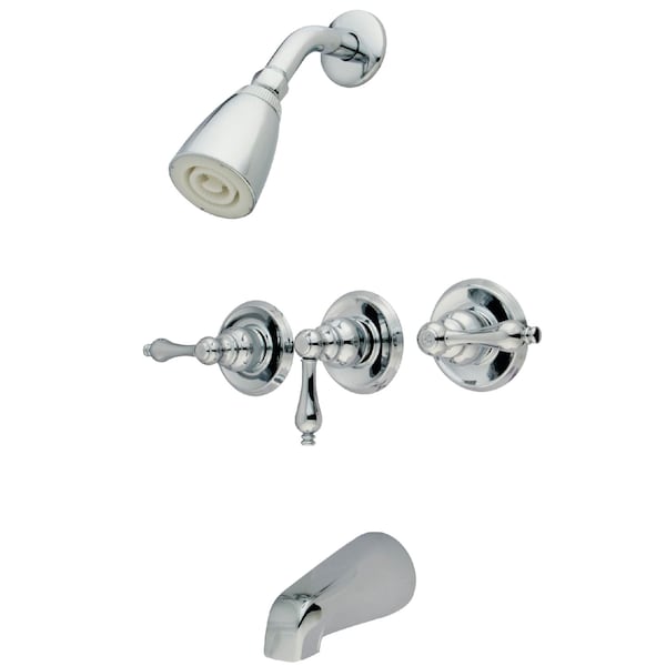 Tub and Shower Faucet, Polished Chrome, Wall Mount