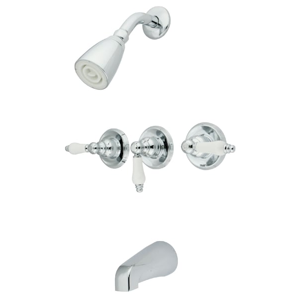 Tub and Shower Faucet, Polished Chrome, Wall Mount