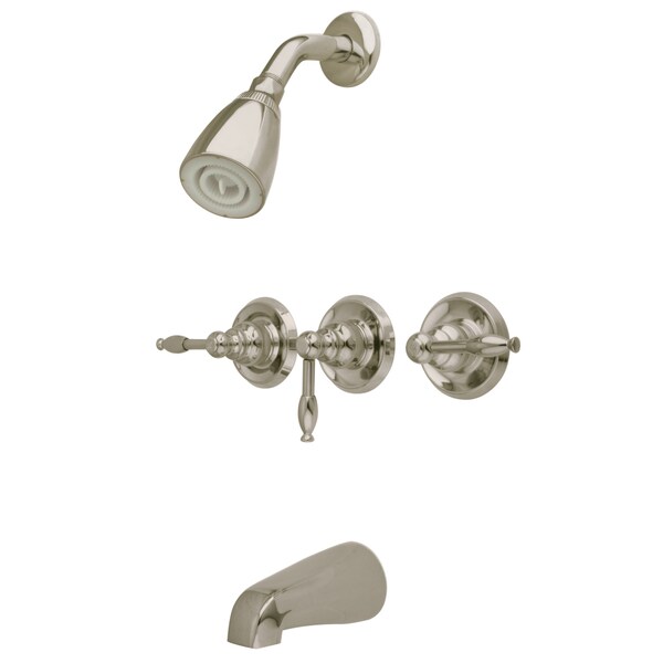 Tub and Shower Faucet, Brushed Nickel, Wall Mount