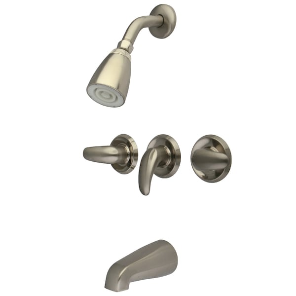 Tub and Shower Faucet, Brushed Nickel, Wall Mount