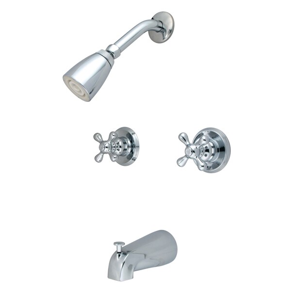 KB241AX Twin Handle Tub & Shower Faucet With Decor Cross Handle