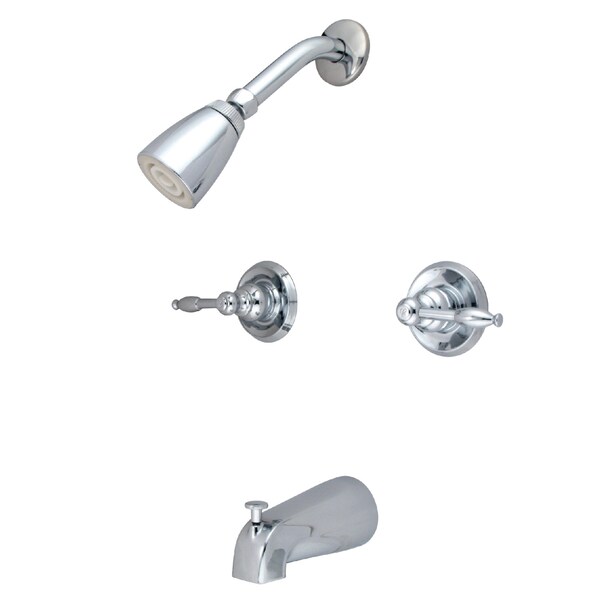 Tub and Shower Faucet, Polished Chrome, Wall Mount