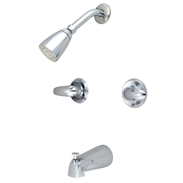 Tub and Shower Faucet, Polished Chrome, Wall Mount