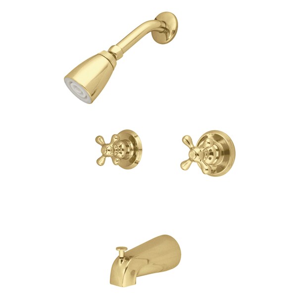 KB242AX Twin Handle Tub & Shower Faucet With Decor Cross Handle