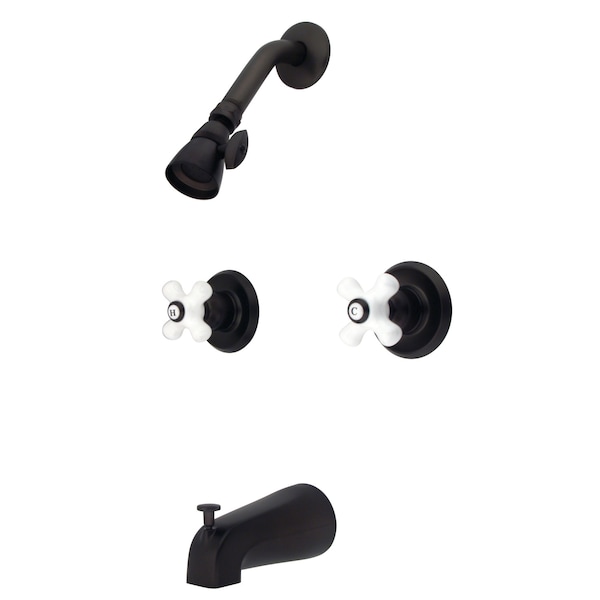 KB245PX Tub & Shower Faucet Porcelain Cross Handles