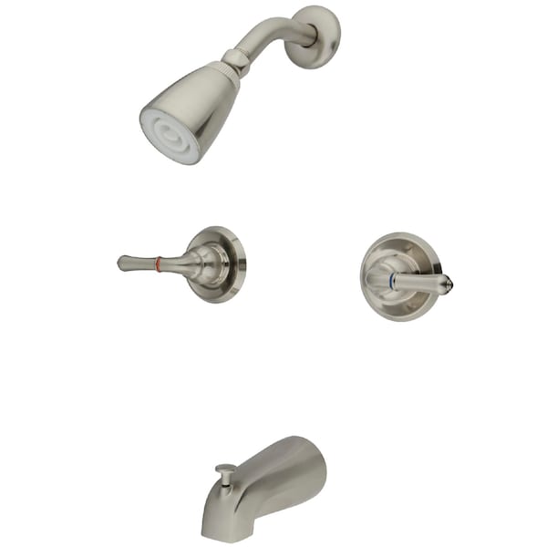 Tub and Shower Faucet, Brushed Nickel, Wall Mount