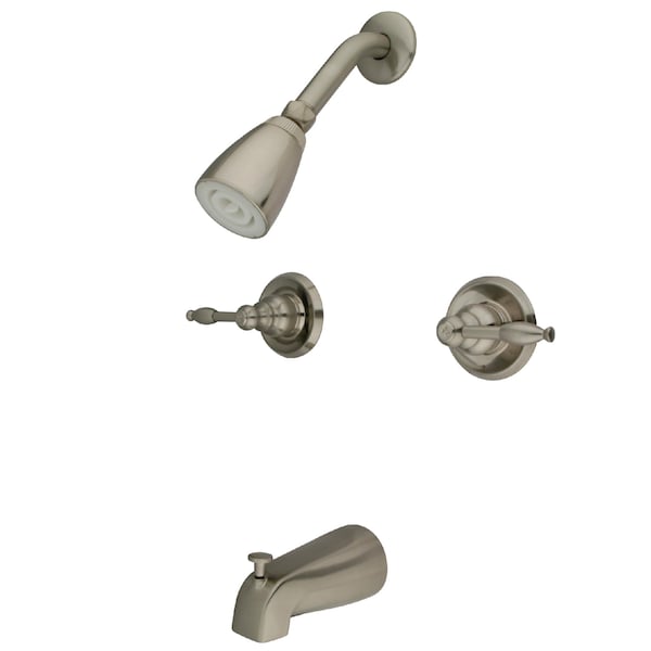 Tub and Shower Faucet, Brushed Nickel, Wall Mount