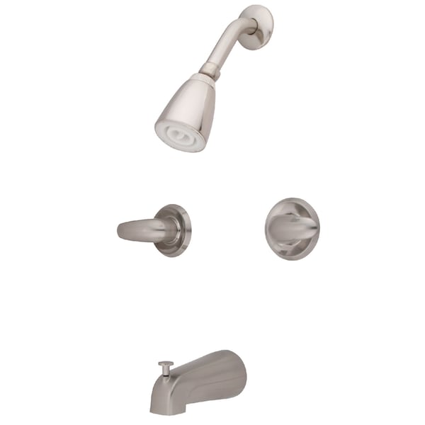Tub and Shower Faucet, Brushed Nickel, Wall Mount