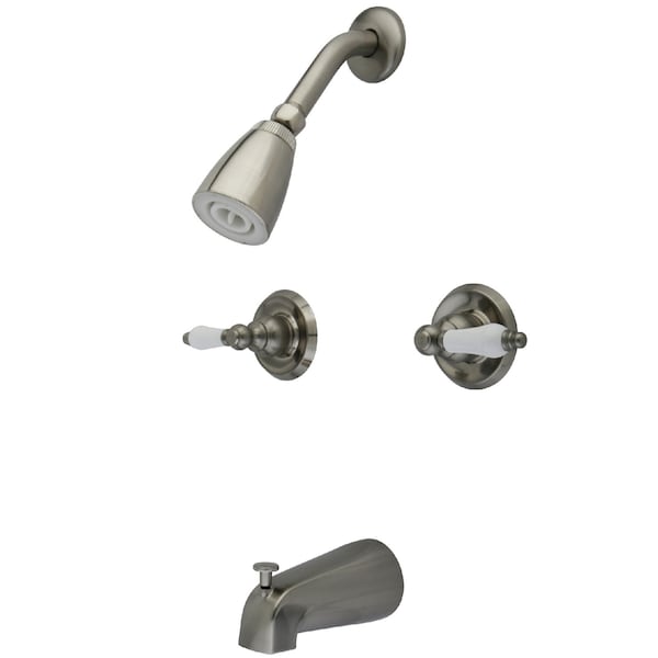 Tub and Shower Faucet, Brushed Nickel, Wall Mount