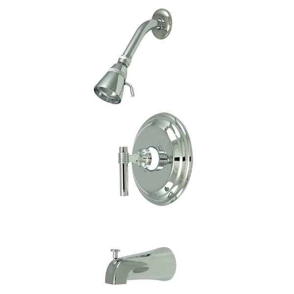 Tub and Shower Faucet, Standard, 3, Wall Mount, Polished Chrome