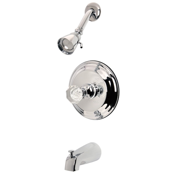 Tub and Shower Faucet, Standard, 5-1/8", 3, Wall Mount, Polished Chrome
