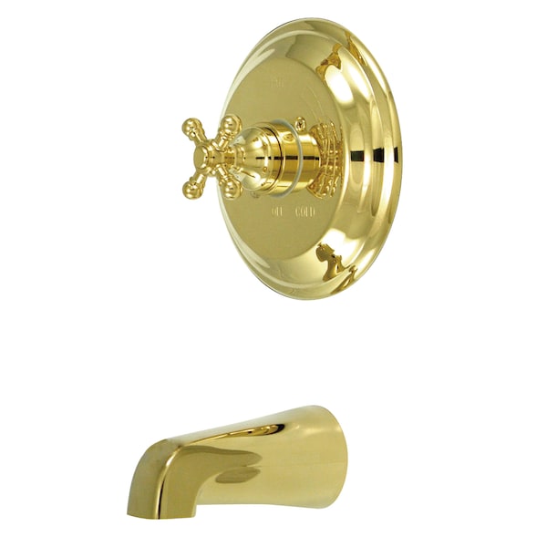 Tub and Shower Faucet, Standard, 2, Wall Mount, Polished Brass