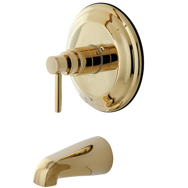 Tub and Shower Faucet, Standard, 2, Wall Mount, Polished Brass