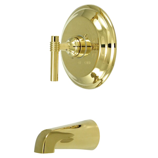 Tub and Shower Faucet, Standard, 2, Wall Mount, Polished Brass