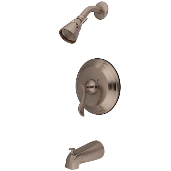 Tub and Shower Faucet, Standard, 3, Wall Mount, Brushed Nickel