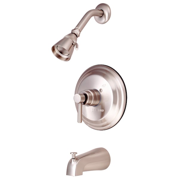 Tub and Shower Faucet, Standard, 3, Wall Mount, Brushed Nickel