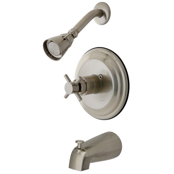Tub and Shower Faucet, 3, Wall Mount, Brushed Nickel