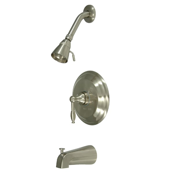 Tub and Shower Faucet, 3, Wall Mount, Brushed Nickel
