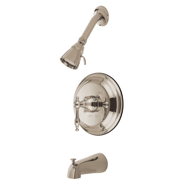 Tub and Shower Faucet, 3, Wall Mount, Brushed Nickel