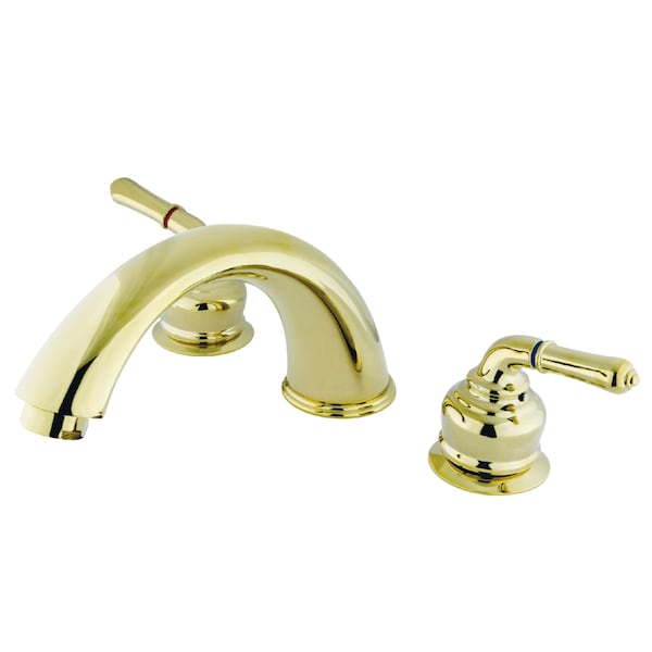 Roman Tub Faucet, Polished Brass, Deck Mount