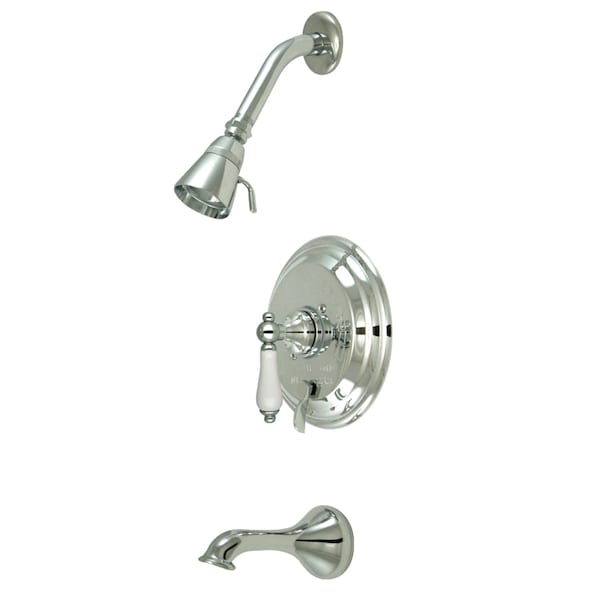 Tub and Shower Faucet, Standard, 2, Wall Mount, Polished Chrome