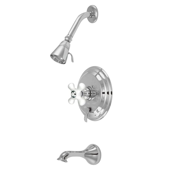 KB36310PX Tub & Shower Faucet with Porcelain Cross Handle