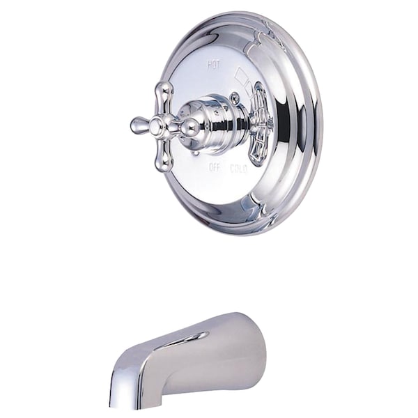 Tub and Shower Faucet, Standard, 2, Wall Mount, Polished Chrome