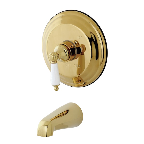 Tub and Shower Faucet, Standard, 2, Wall Mount, Polished Brass