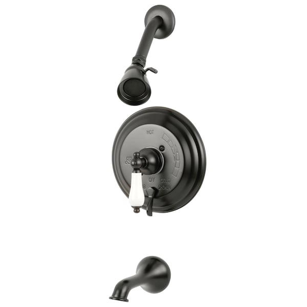 Tub and Shower Faucet, Standard, 3, Wall Mount, Oil Rubbed Bronze