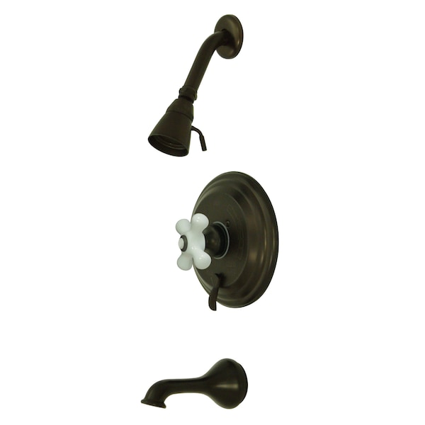 KB36350PX Tub & Shower Faucet with Porcelain Cross Handle