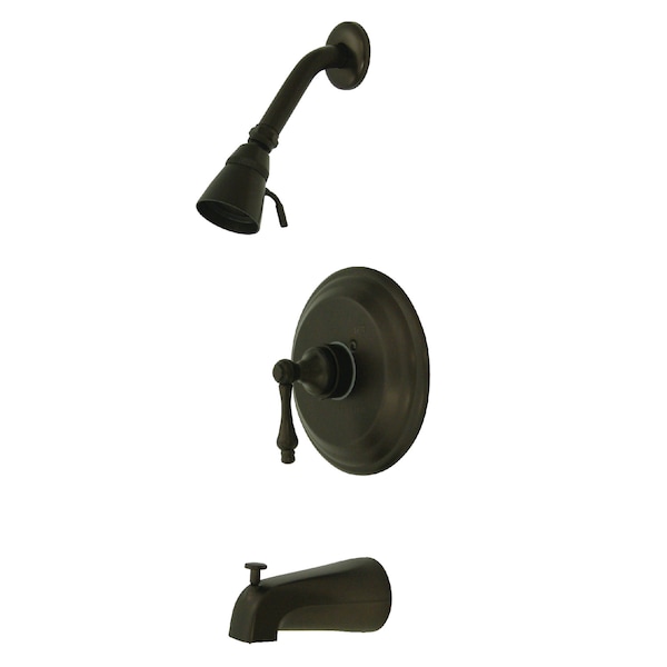 Tub and Shower Faucet, Standard, 3, Wall Mount, Oil Rubbed Bronze