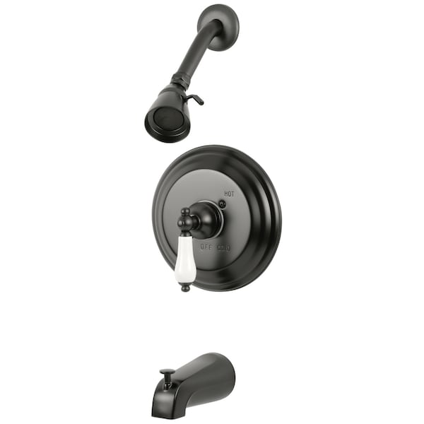 Tub and Shower Faucet, Standard, 3, Wall Mount, Oil Rubbed Bronze
