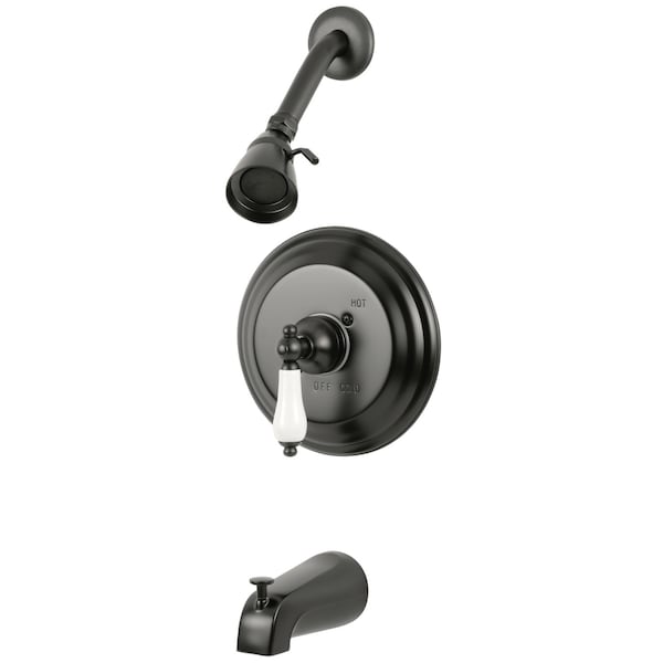 Tub and Shower Faucet, Standard, 3, Wall Mount, Oil Rubbed Bronze