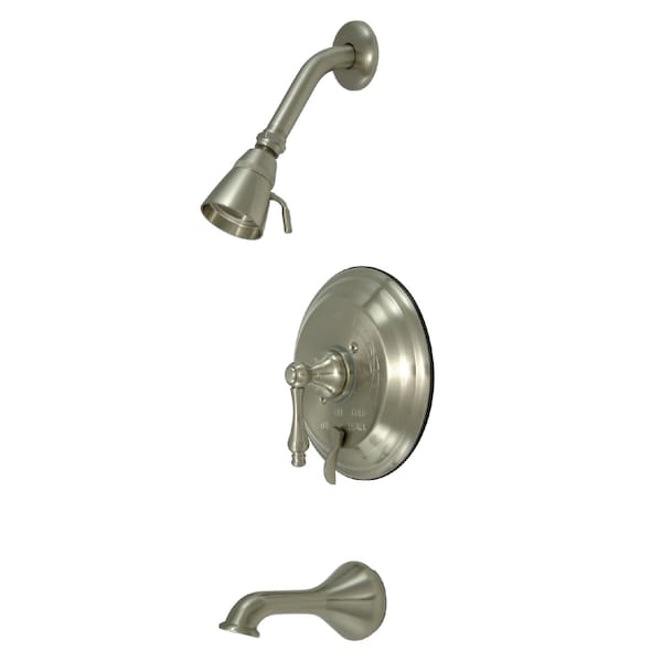 Tub and Shower Faucet, Brushed Nickel, Wall Mount