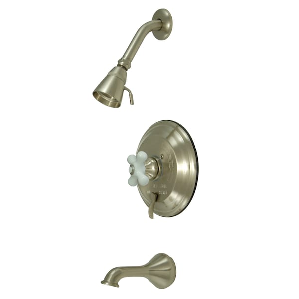 KB36380PX Tub & Shower Faucet with Porcelain Cross Handle
