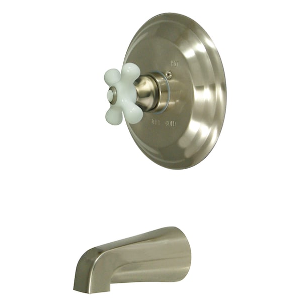 Tub and Shower Faucet, Standard, 2, Wall Mount, Brushed Nickel