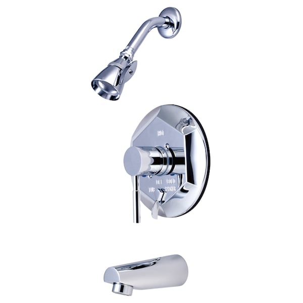 Tub and Shower Faucet, Standard, 3, Wall Mount, Polished Chrome