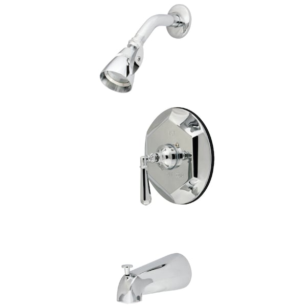 Tub and Shower Faucet, Standard, 3, Wall Mount, Polished Chrome