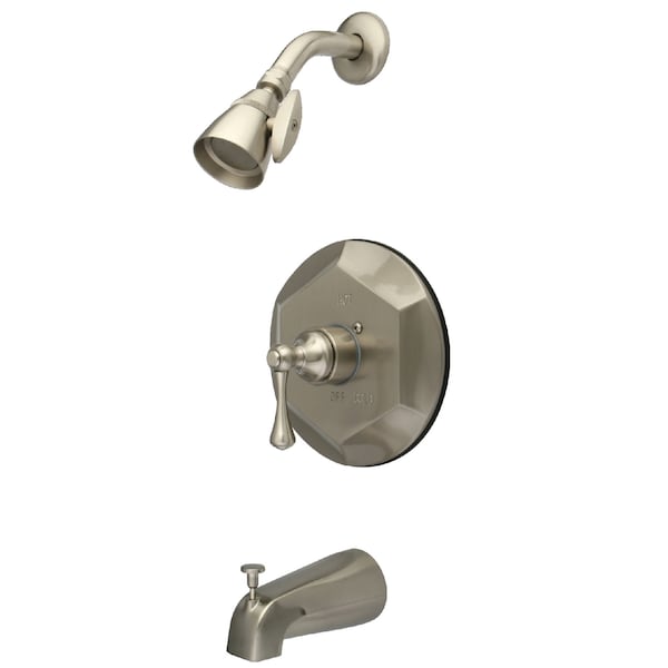 Tub and Shower Faucet, Brushed Nickel, Wall Mount