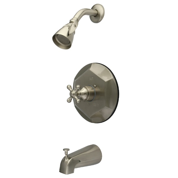 Tub and Shower Faucet, Brushed Nickel, Wall Mount