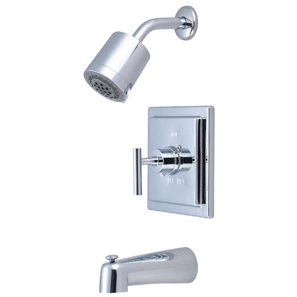 Tub and Shower Faucet, Standard, 3, Wall Mount, Polished Chrome