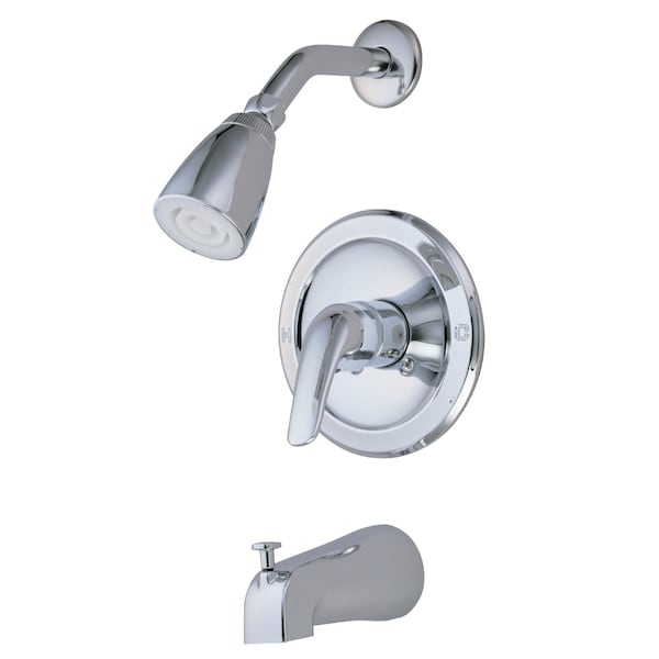 Tub and Shower Faucet, Polished Chrome, Wall Mount