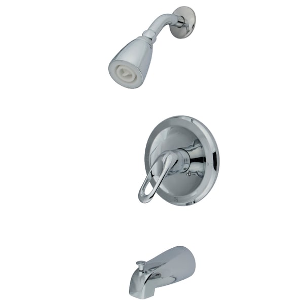 Tub and Shower Faucet, Polished Chrome, Wall Mount