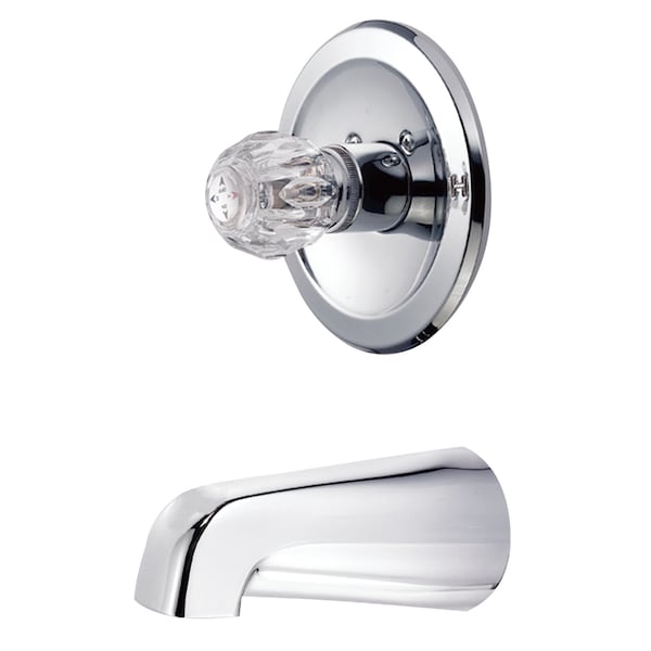 Tub and Shower Faucet, Polished Chrome, Wall Mount