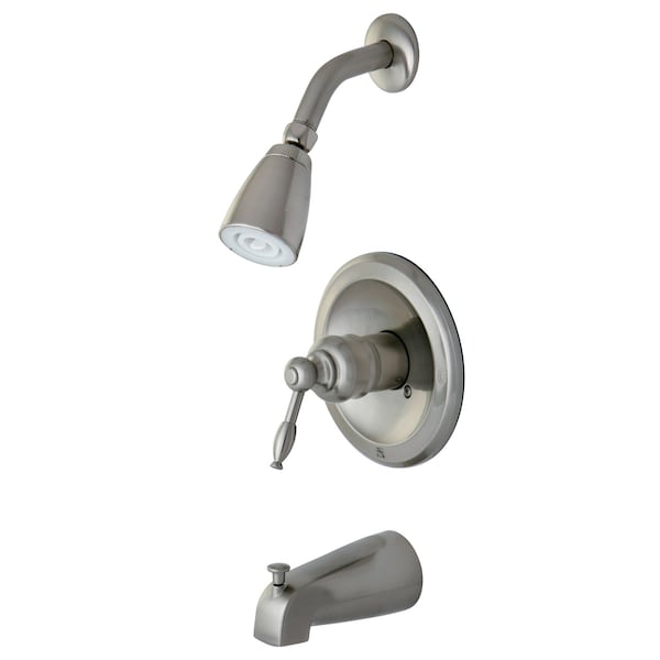 Tub and Shower Faucet, Brushed Nickel, Wall Mount
