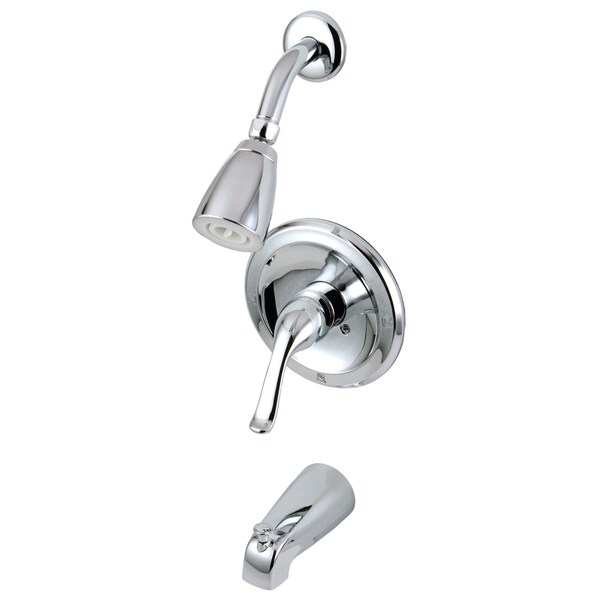 Tub and Shower Faucet, Polished Chrome, Wall Mount