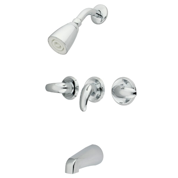 Tub and Shower Faucet, Polished Chrome, Wall Mount